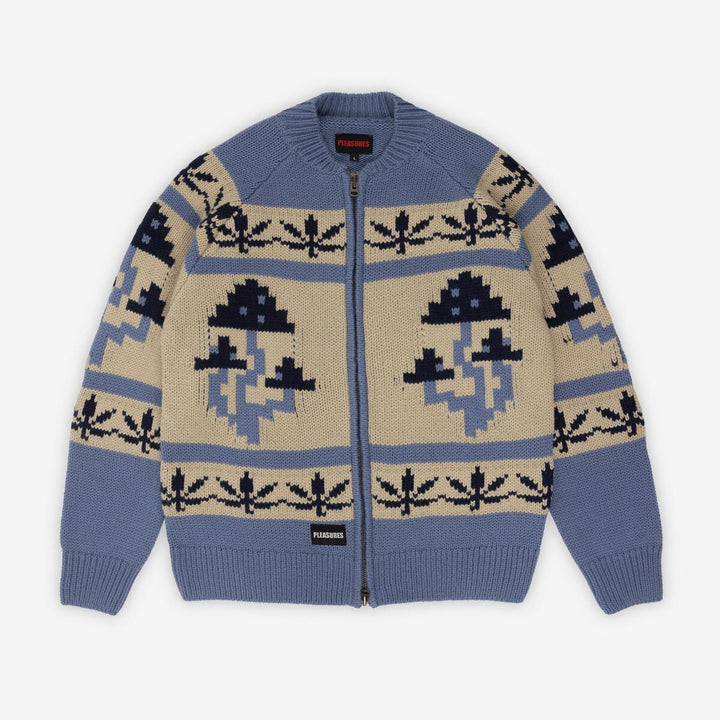 PLEASURES ROOM ZIP CARDIGAN - SLATE