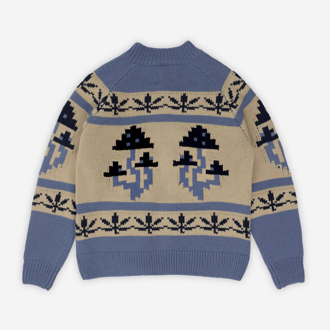 PLEASURES ROOM ZIP CARDIGAN - SLATE