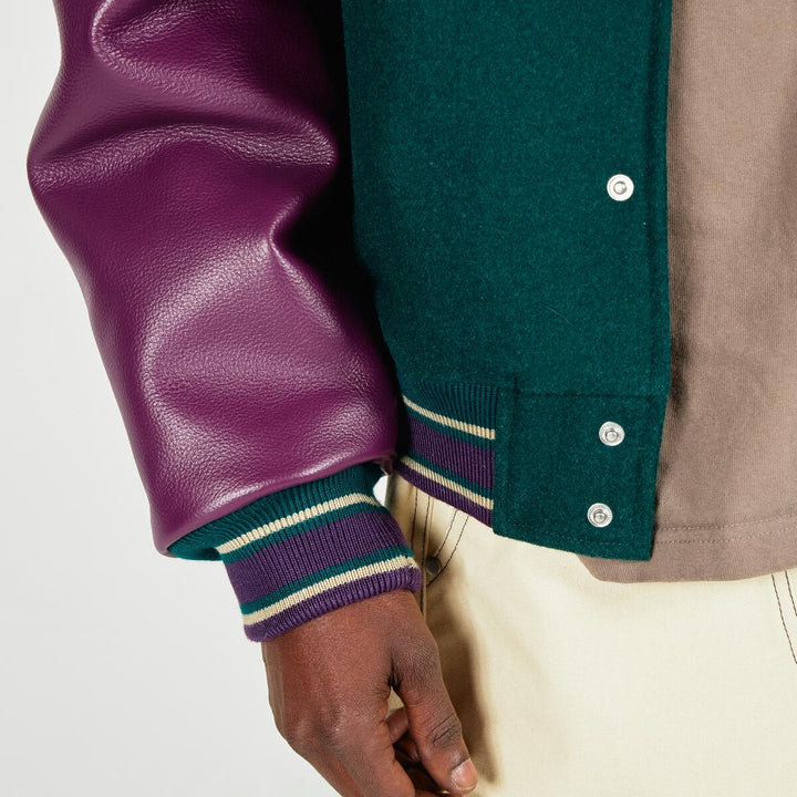 PLEASURES FAN VARSITY JACKET - GREEN