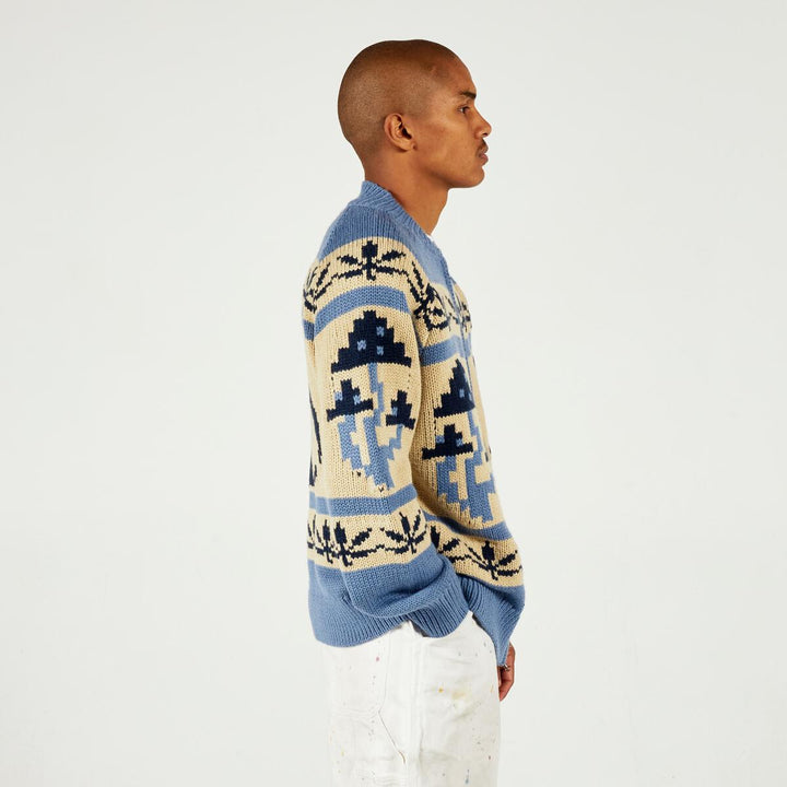 PLEASURES ROOM ZIP CARDIGAN - SLATE