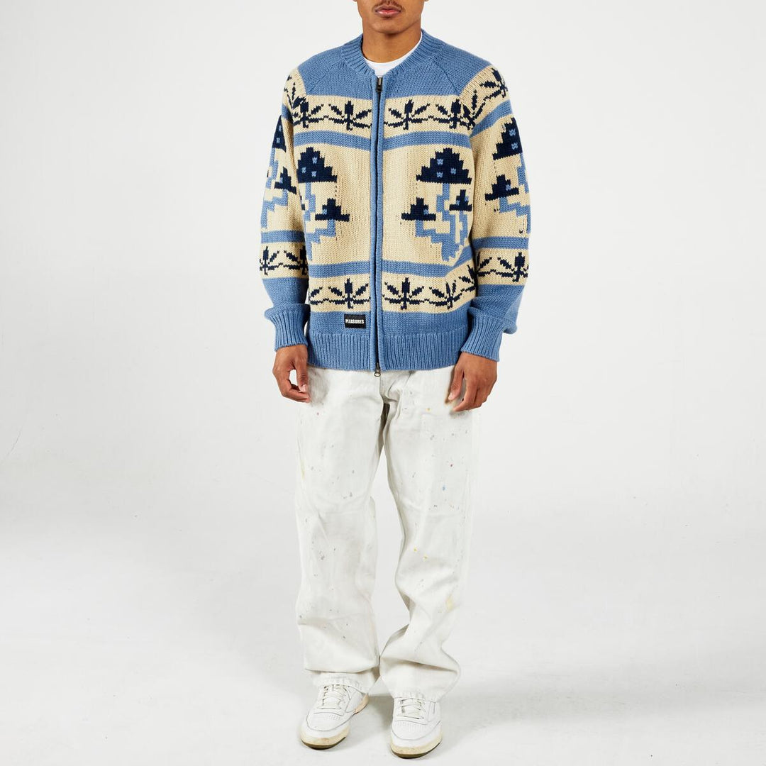 PLEASURES ROOM ZIP CARDIGAN - SLATE