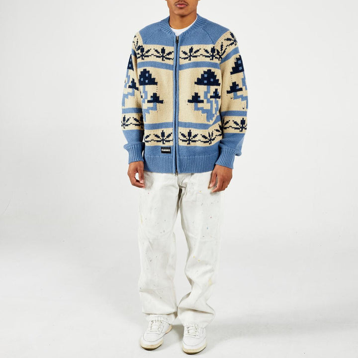 PLEASURES ROOM ZIP CARDIGAN - SLATE