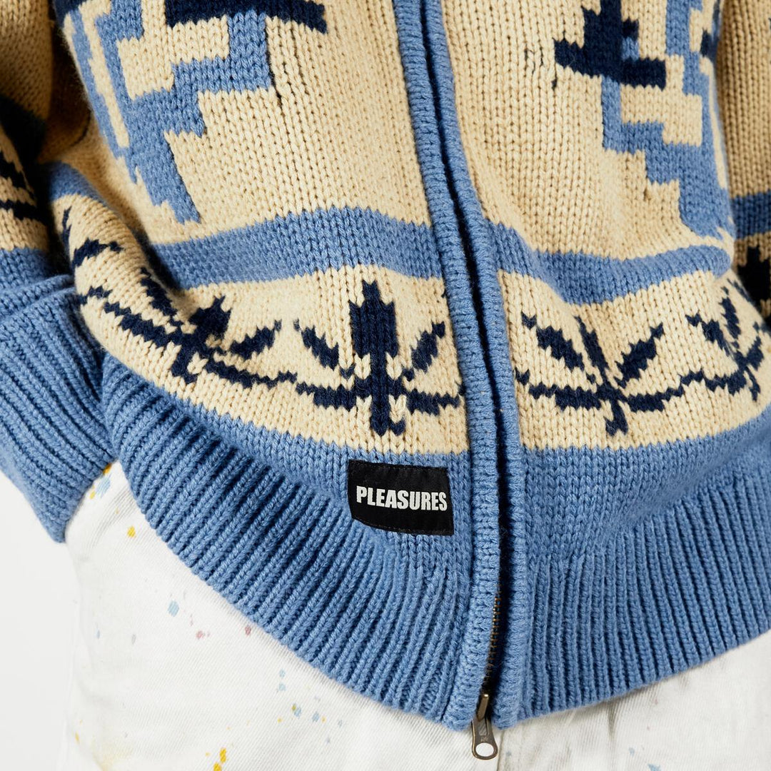 PLEASURES ROOM ZIP CARDIGAN - SLATE