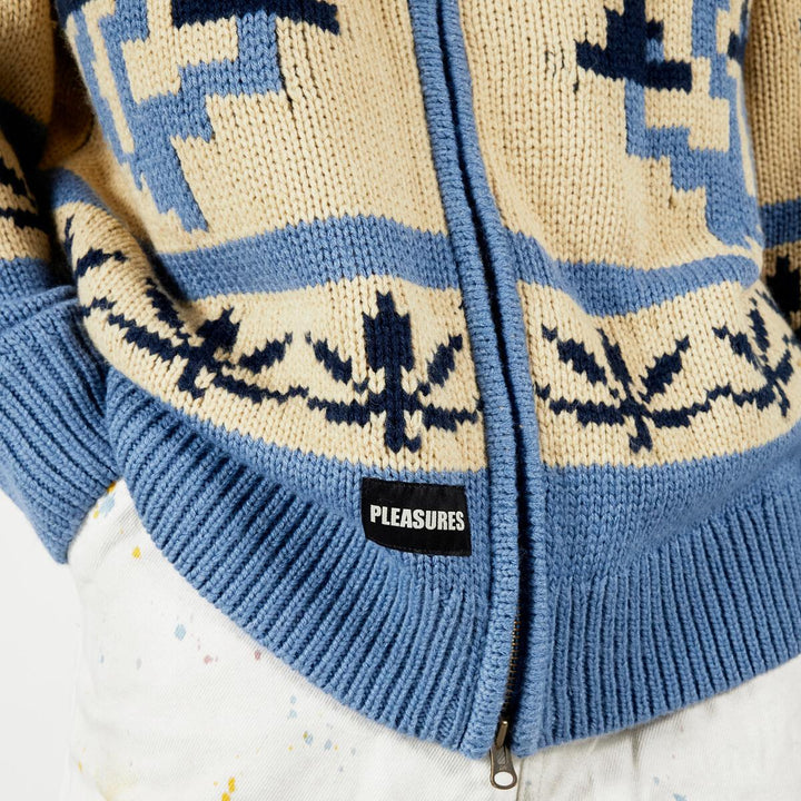 PLEASURES ROOM ZIP CARDIGAN - SLATE