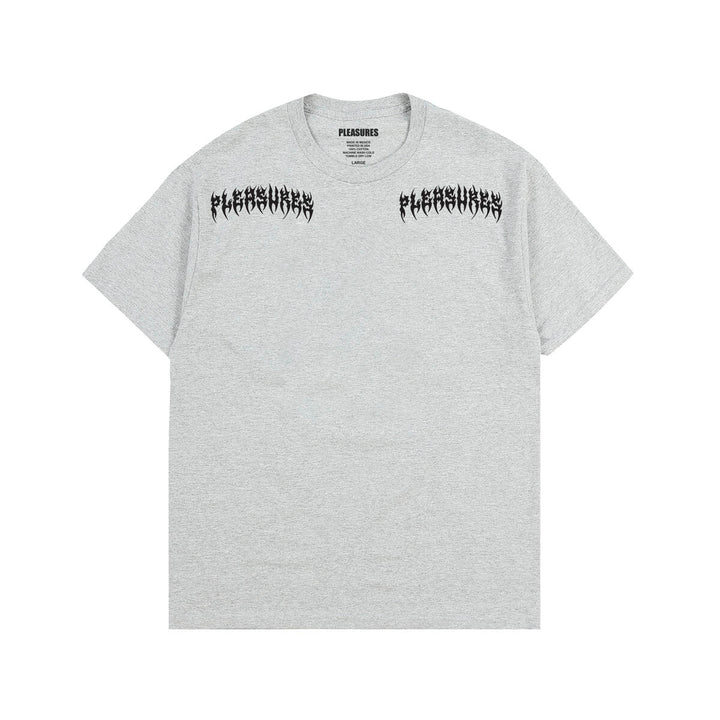 PLEASURES RIPPED T-SHIRT - HEATHER GREY
