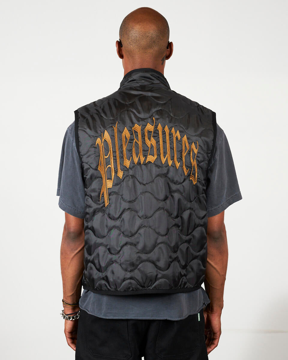 PLEASURES FELIS REVERSIBLE VEST - GOLD