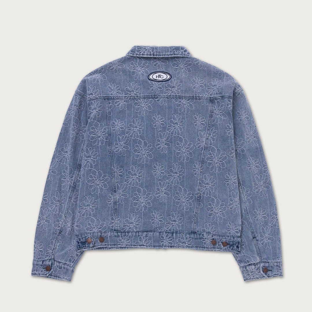 Honor The Gift Flower Jacquard Jacket - Light Indigo