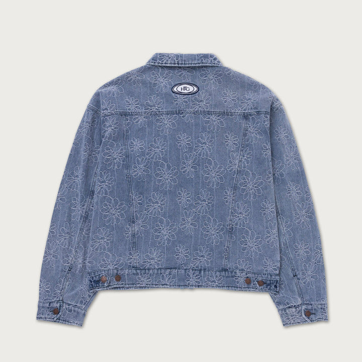 Honor The Gift Flower Jacquard Jacket - Light Indigo