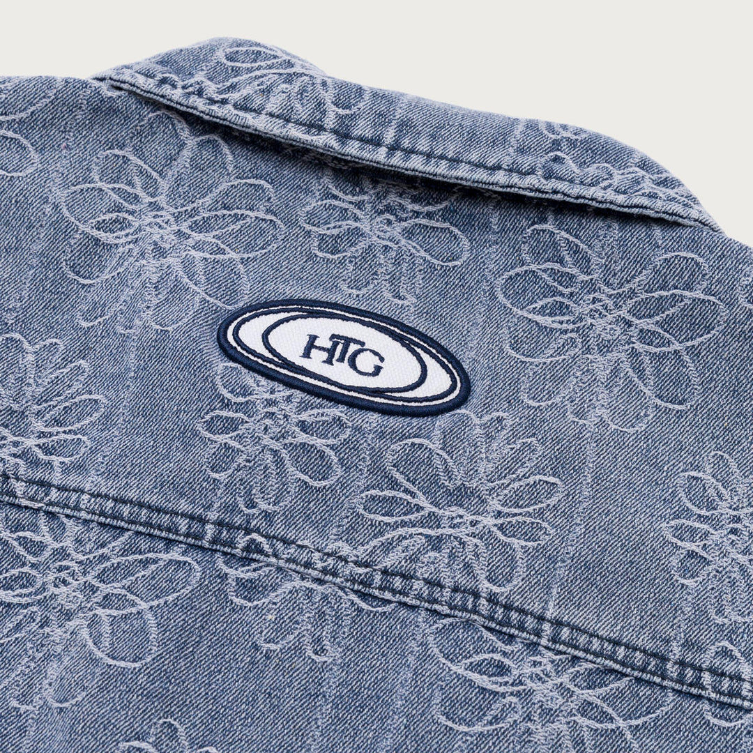 Honor The Gift Flower Jacquard Jacket - Light Indigo