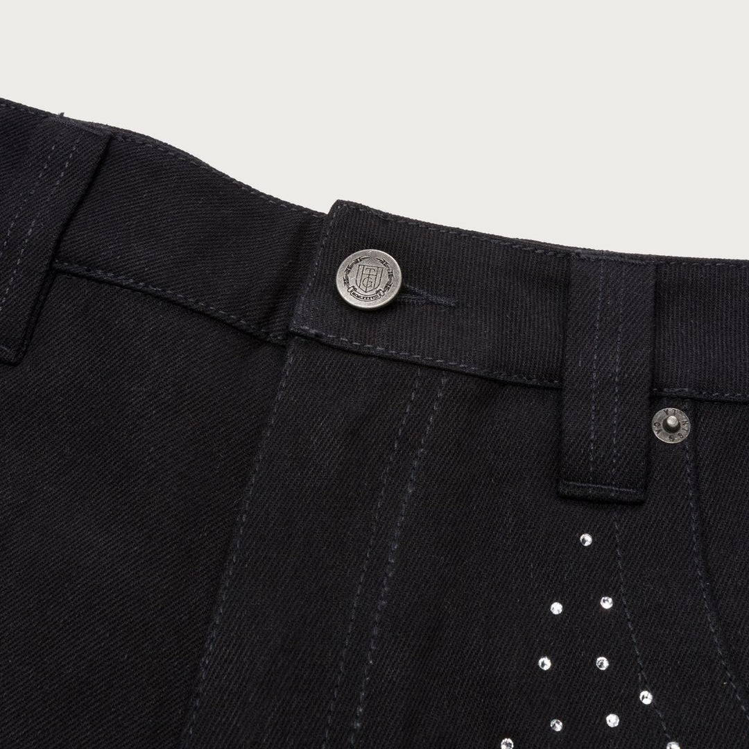 Honor The Gift Rhinestone Wide Leg Pant - Black