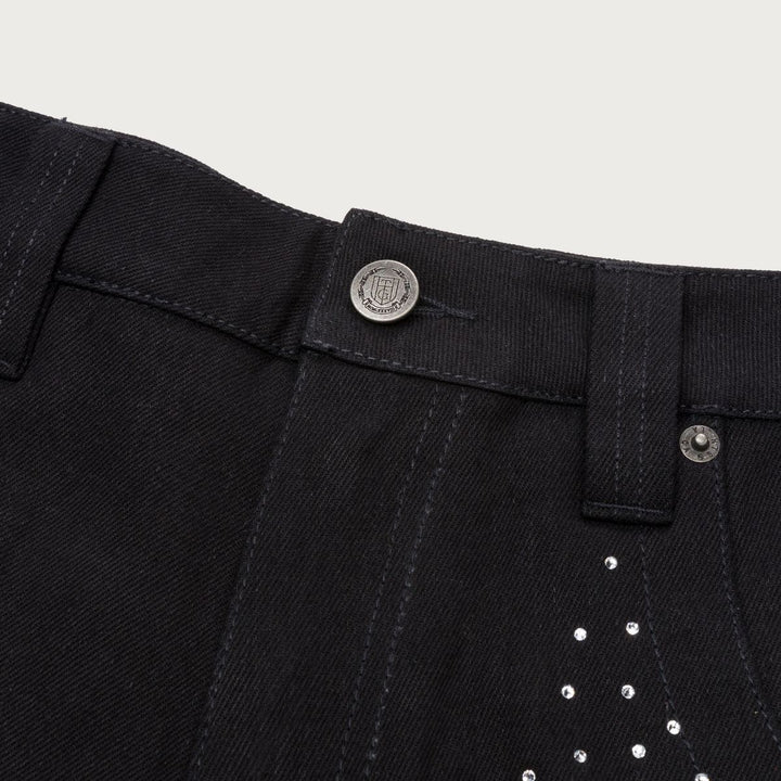 Honor The Gift Rhinestone Wide Leg Pant - Black