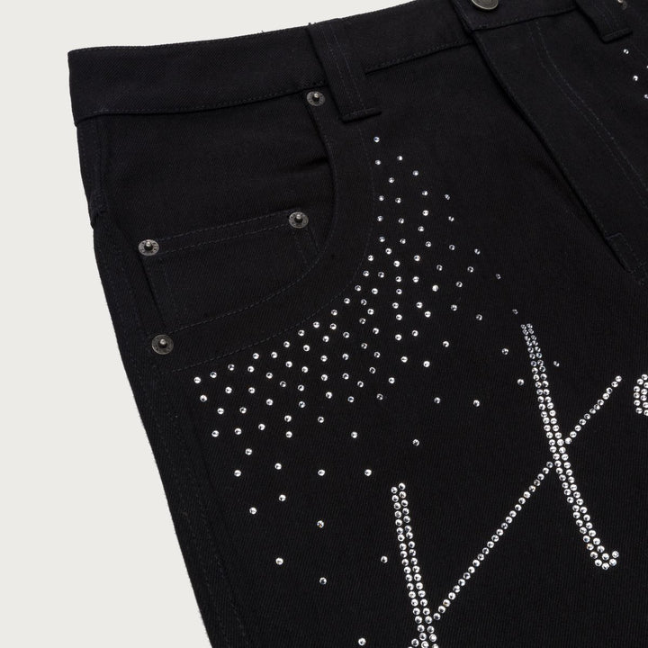 Honor The Gift Rhinestone Wide Leg Pant - Black