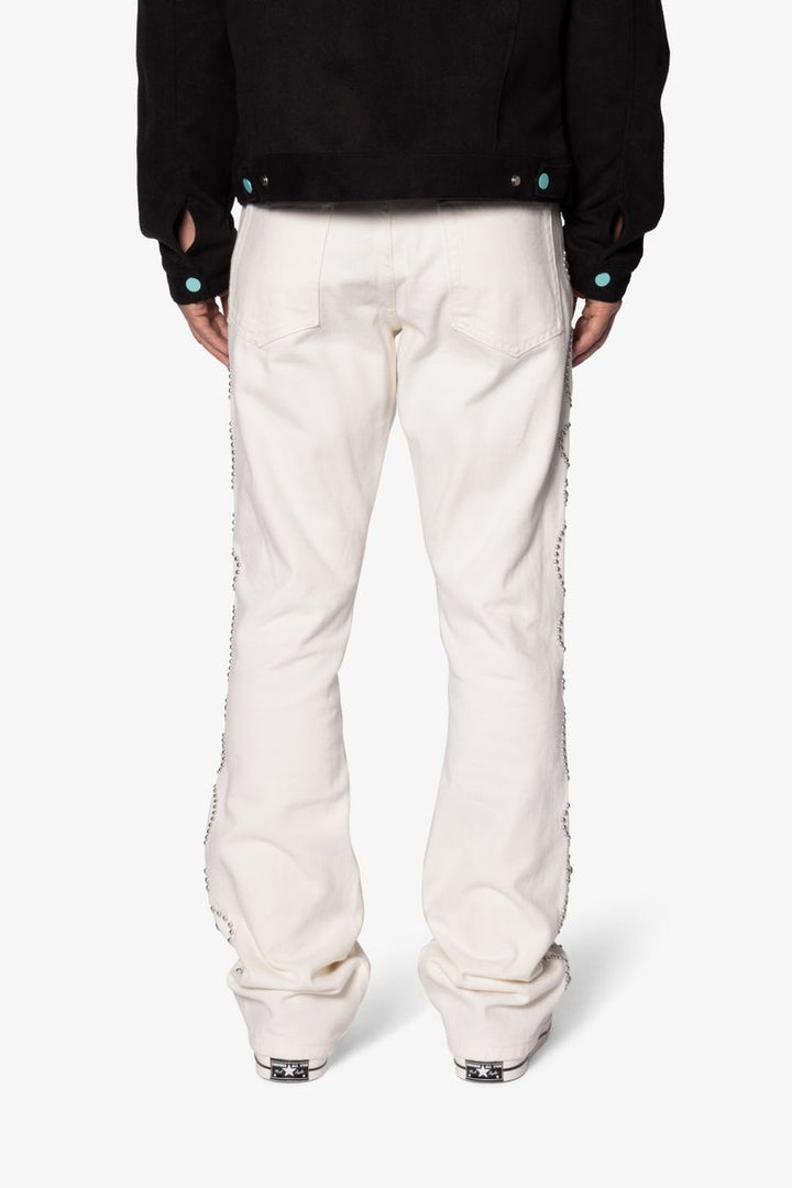 MNML B660 Paisley Stud Flare Pants - Ivory