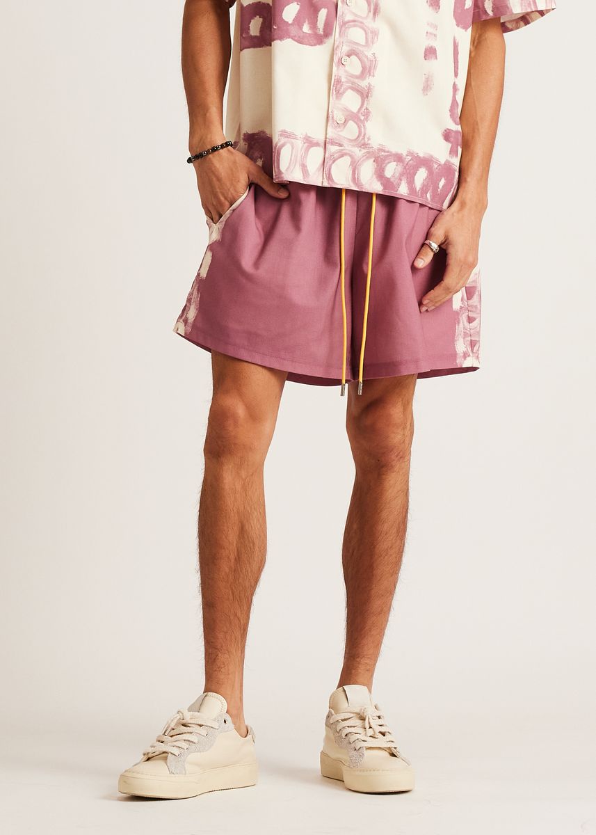 Diet Starts Monday Strokes Linen Short - Cream/Pink