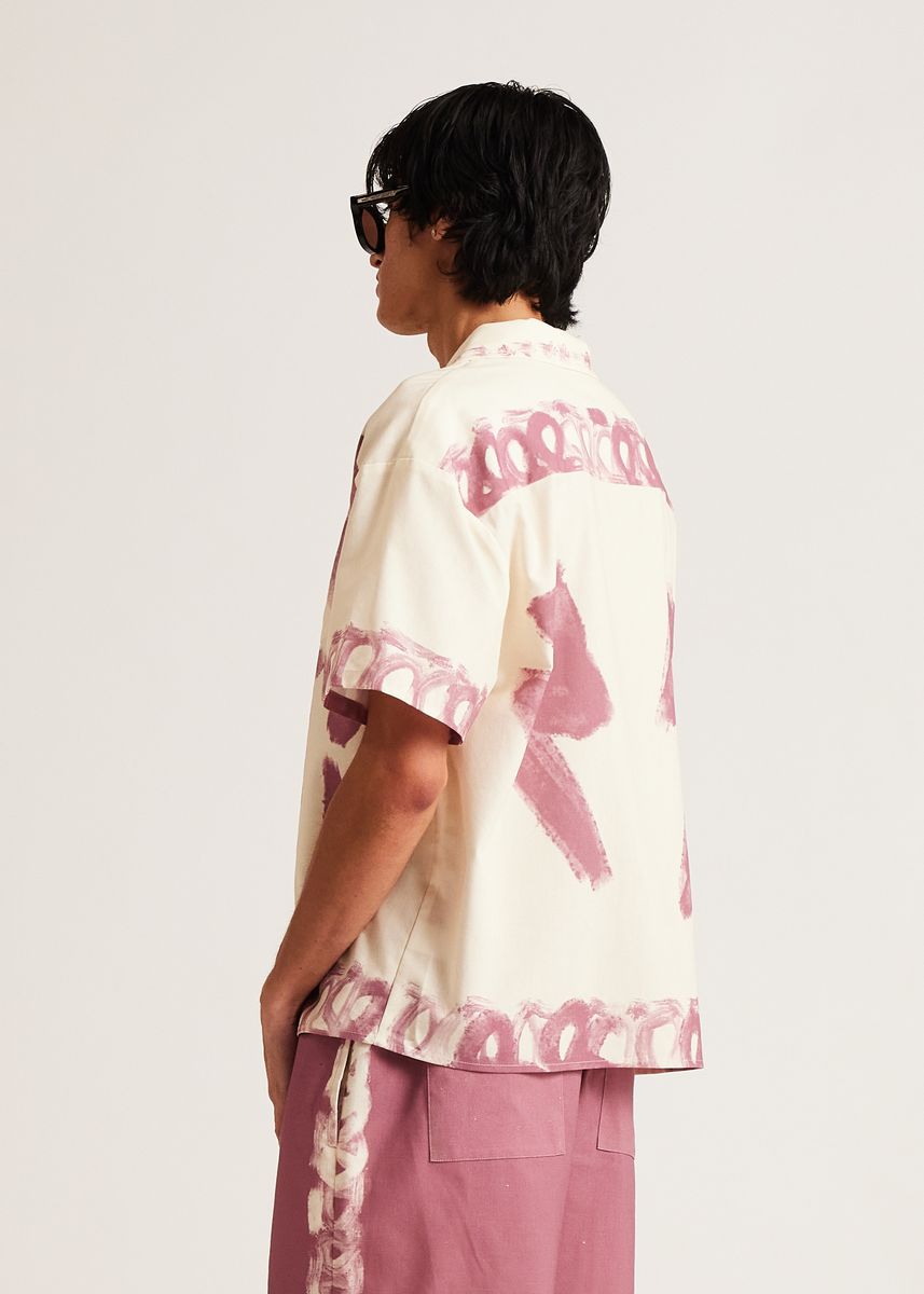 Diet Starts Monday Strokes Button Up Shirt - Cream/Pink