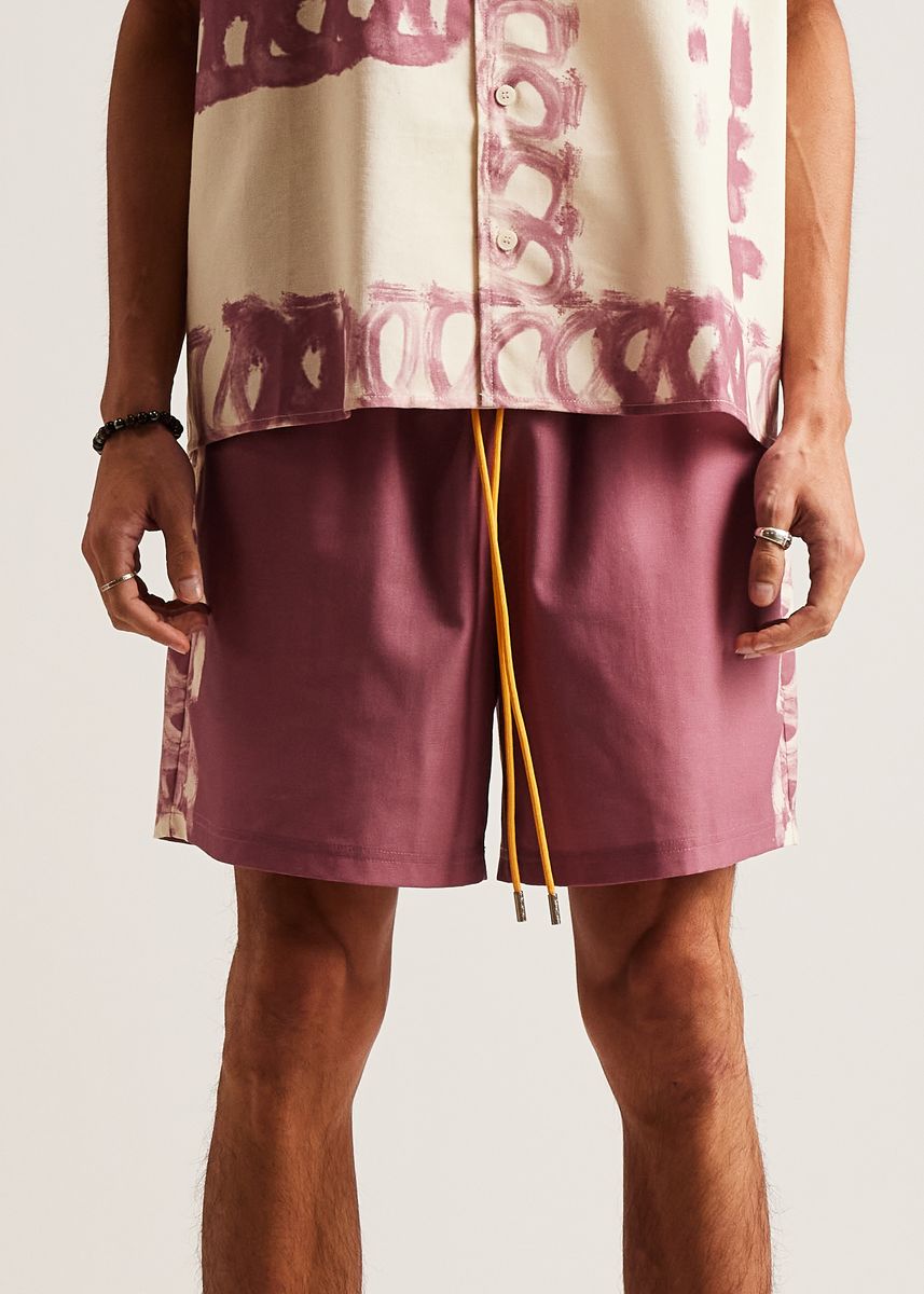 Diet Starts Monday Strokes Linen Short - Cream/Pink