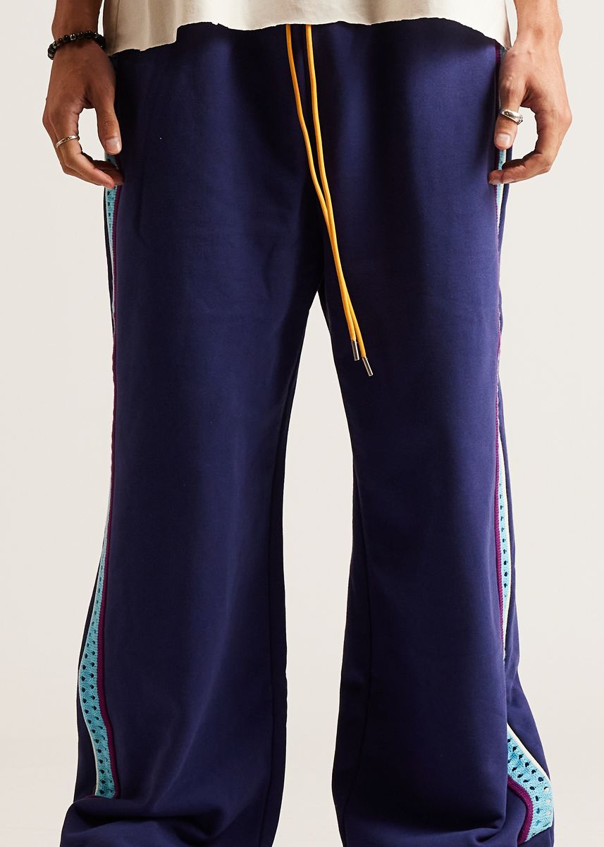 Diet Starts Monday Crochet Panel Pant - Blue