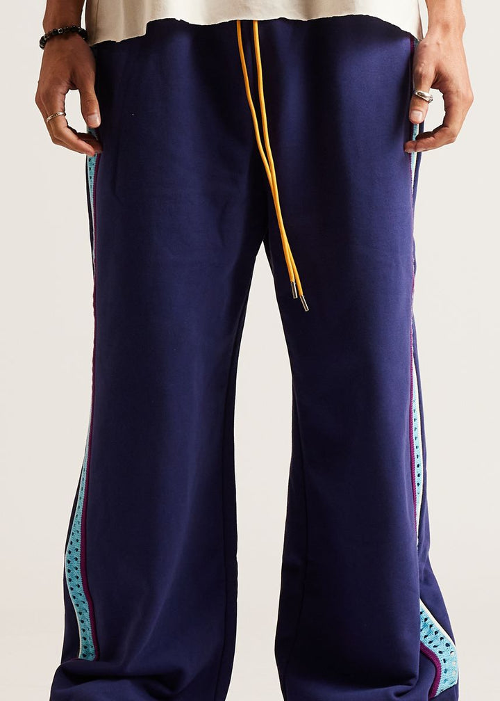 Diet Starts Monday Crochet Panel Pant - Blue