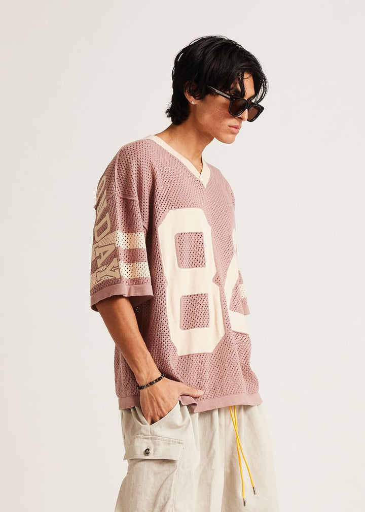 Diet Starts Monday Knitted Mesh Jersey - Mauve