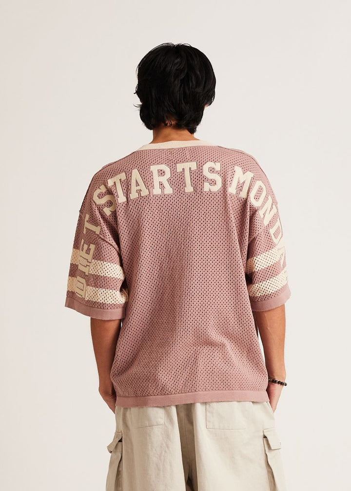 Diet Starts Monday Knitted Mesh Jersey - Mauve