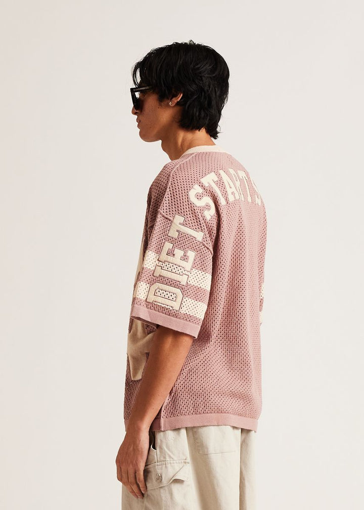Diet Starts Monday Knitted Mesh Jersey - Mauve