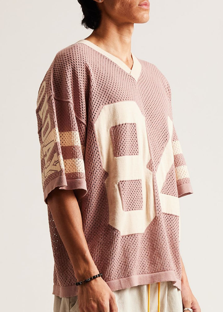 Diet Starts Monday Knitted Mesh Jersey - Mauve