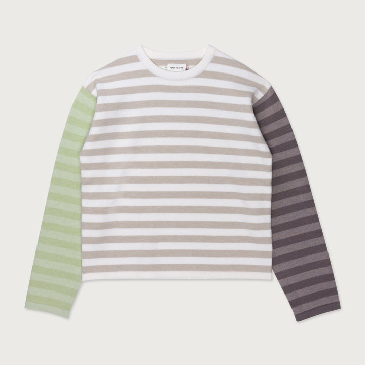 Honor The Gift Multi Stripe Crew - Bone