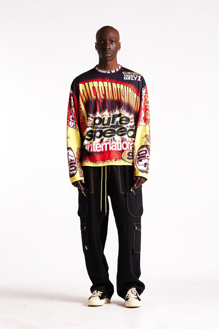 Diet Starts Monday MX Racing Jersey - Black/Red/Multi