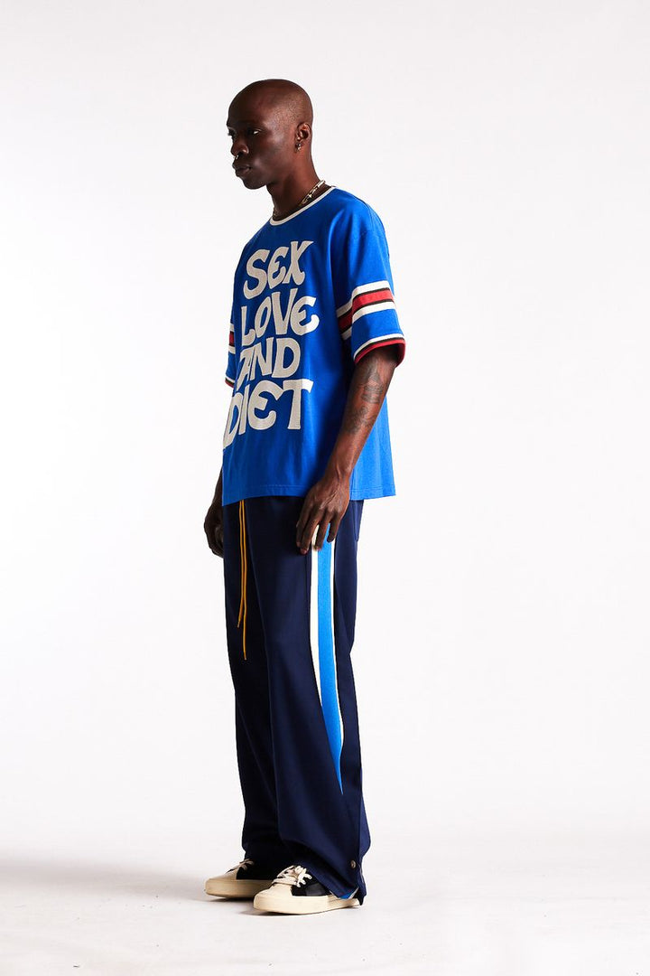 Diet Starts Monday Striped Snap Pant - Navy/Blue