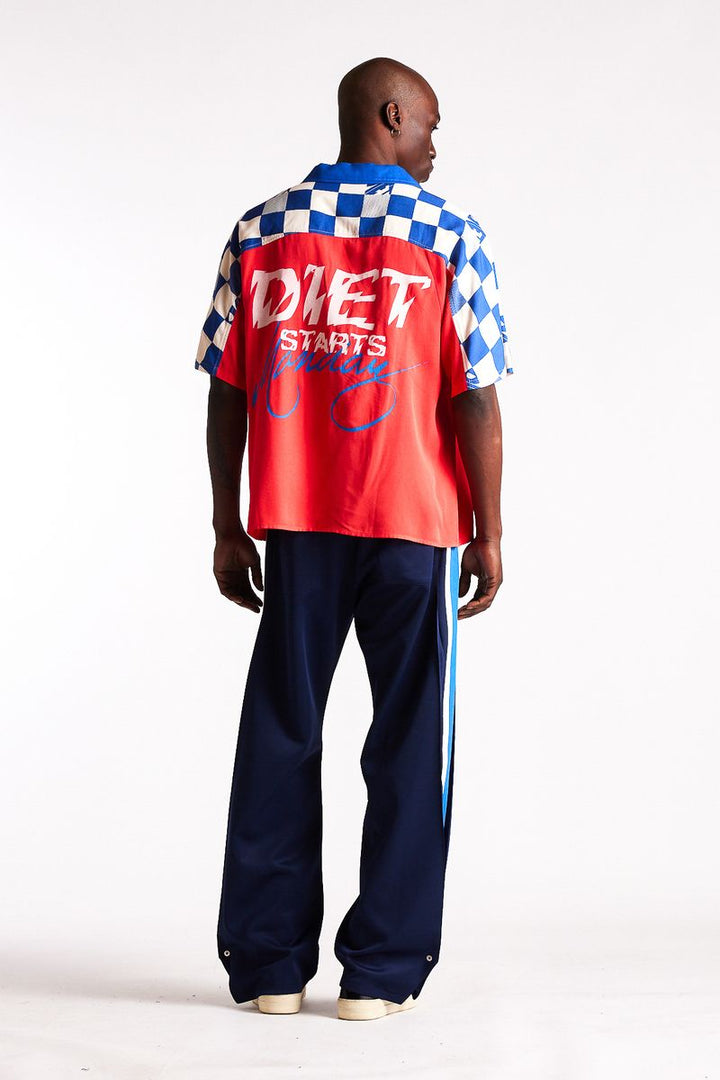 Diet Starts Monday Striped Snap Pant - Navy/Blue