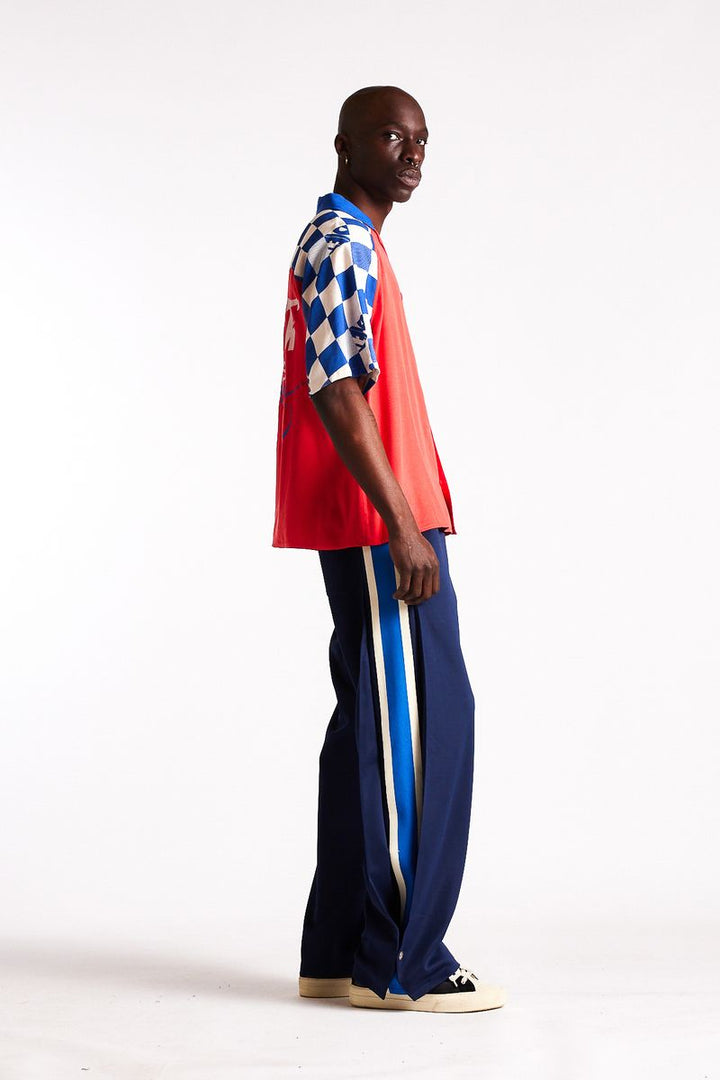 Diet Starts Monday Striped Snap Pant - Navy/Blue