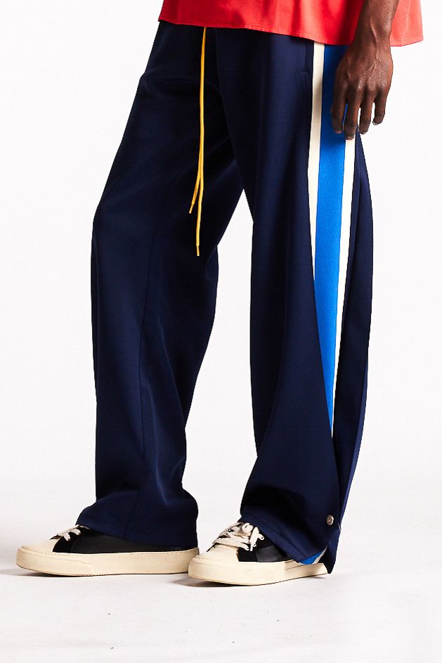 Diet Starts Monday Striped Snap Pant - Navy/Blue