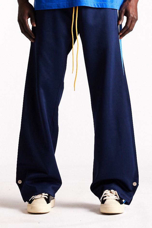 Diet Starts Monday Striped Snap Pant - Navy/Blue