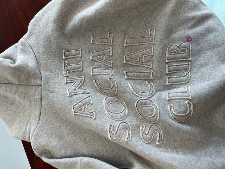 Anti Social Social Club APPLIQUE MIND GAMES HOODIE - Gray