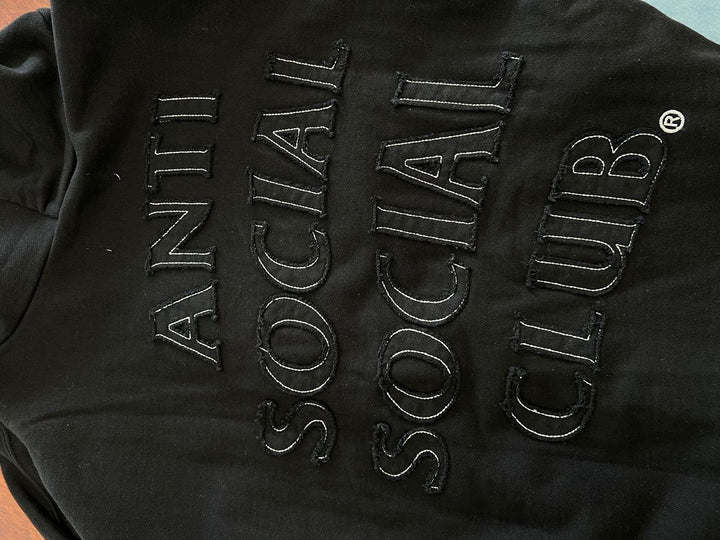 Anti Social Social Club APPLIQUE MIND GAMES HOODIE - Black