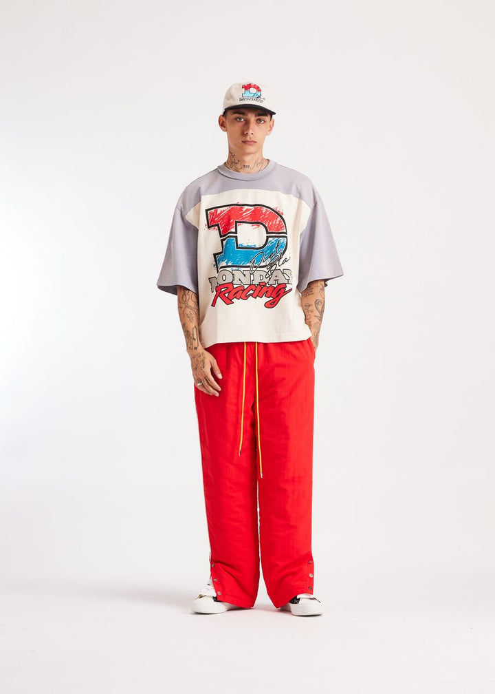 Diet Starts Monday Racing Yoke Tee - Antique White/Grey