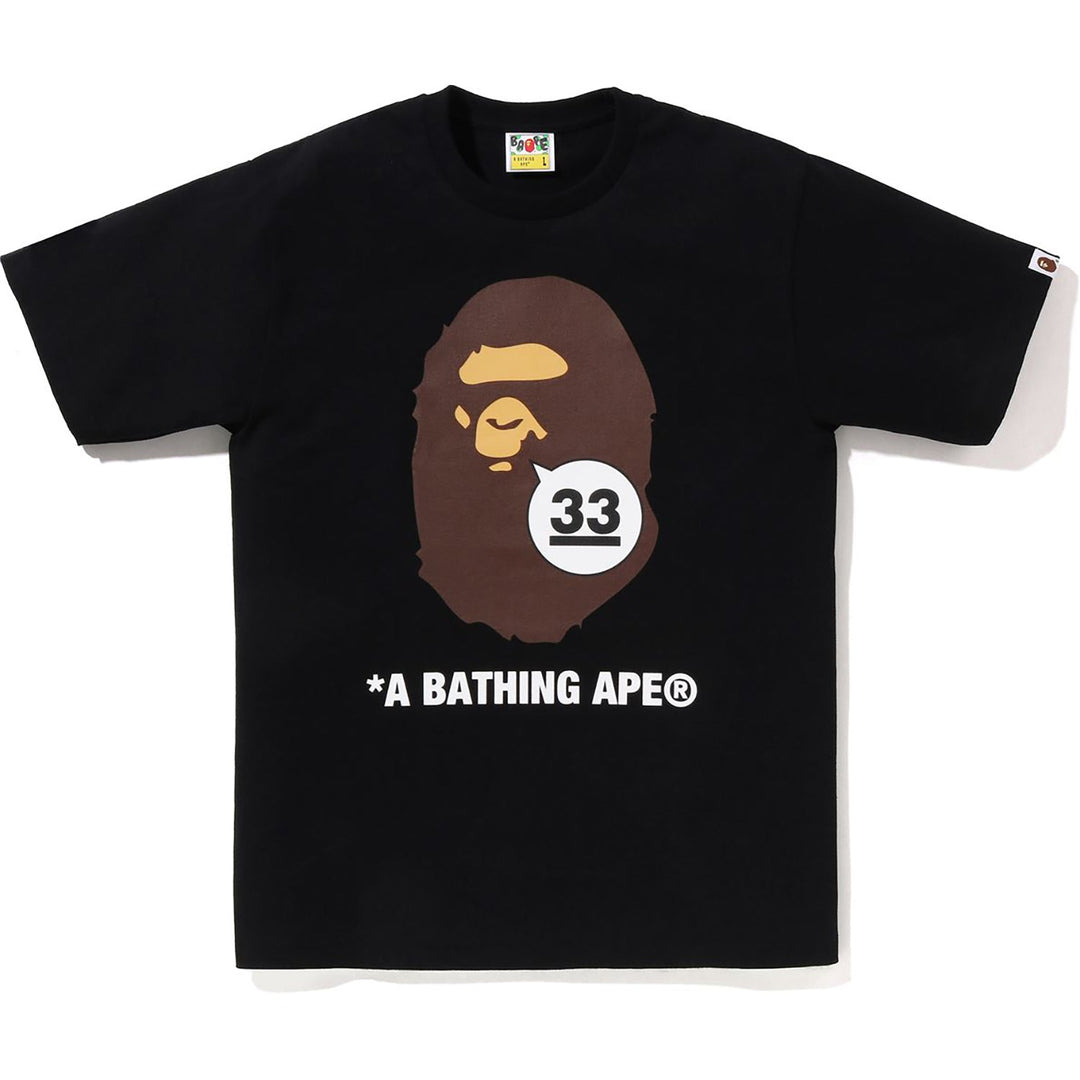 BAPE A BATHING APE 33RD ANNIV. APE HEAD TEE M BLACK