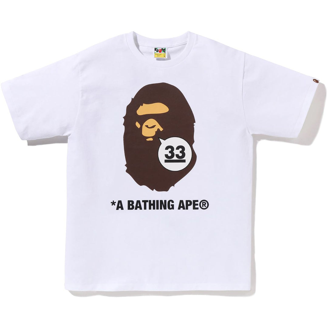 BAPE A BATHING APE 33RD ANNIV. APE HEAD TEE M White