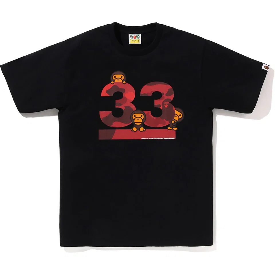 BAPE A BATHING APE 33RD ANNIV. BABY MILO TEE Black X Red