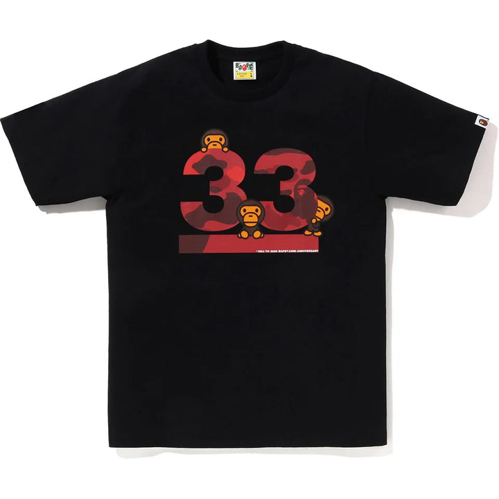 BAPE A BATHING APE 33RD ANNIV. BABY MILO TEE Black X Red