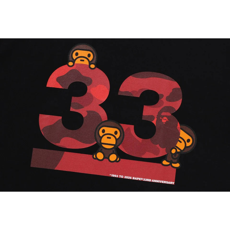 BAPE A BATHING APE 33RD ANNIV. BABY MILO TEE Black X Red
