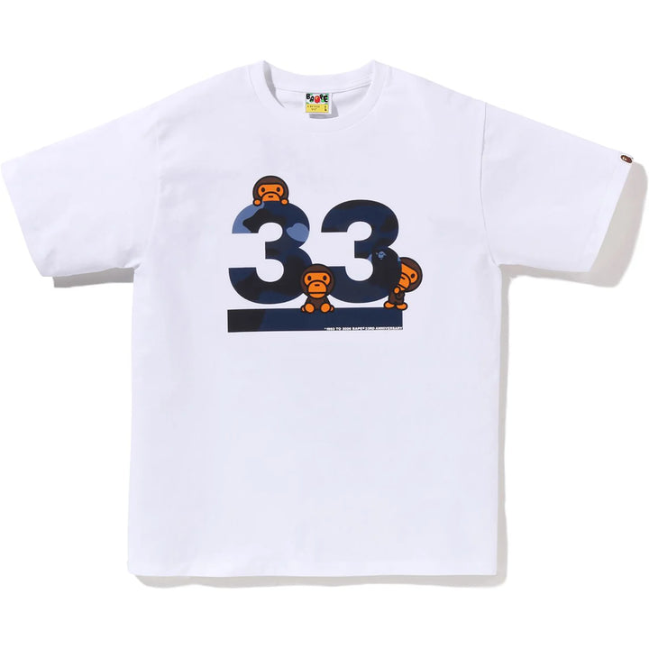 BAPE A BATHING APE 33RD ANNIV. BABY MILO TEE White X Navy