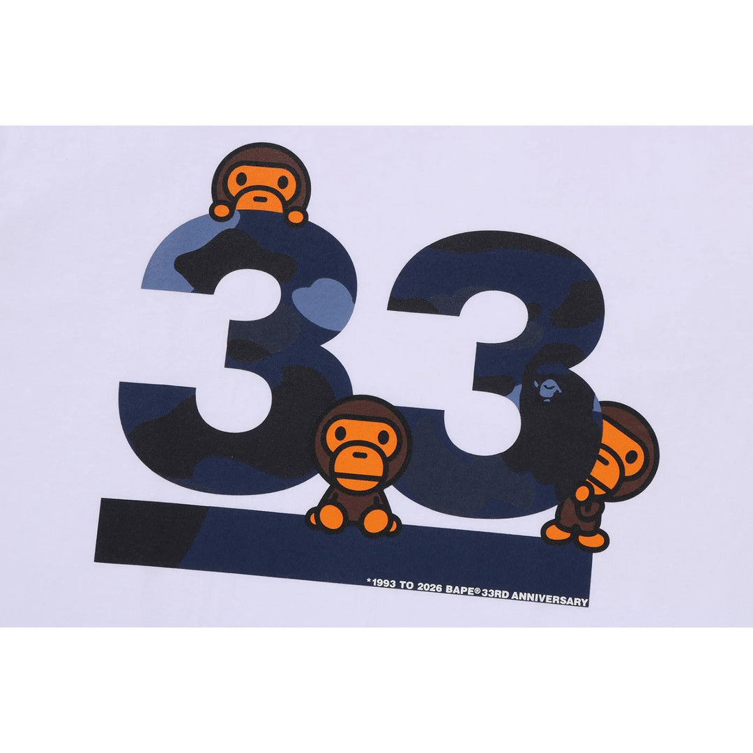 BAPE A BATHING APE 33RD ANNIV. BABY MILO TEE White X Navy