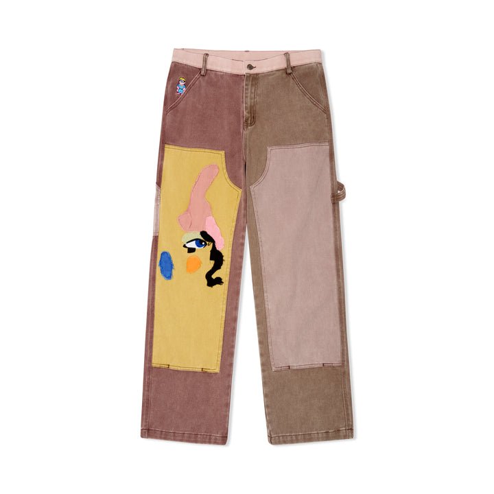 KidSuper Studios Patchwork Face Double Knee Pant - Brown/Multi
