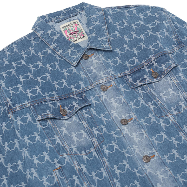 KidSuper Studios Jaquard Dancing Ladies Denim Jacket - Blue