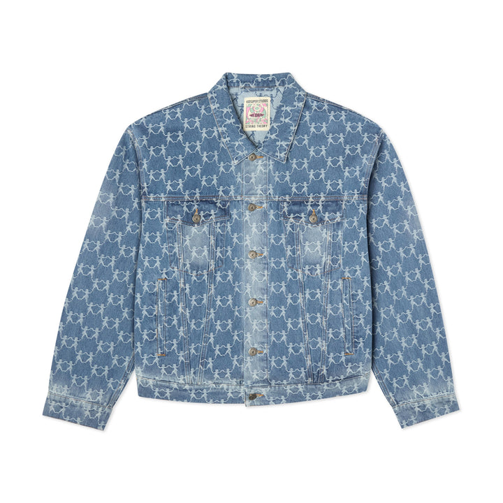 KidSuper Studios Jaquard Dancing Ladies Denim Jacket - Blue