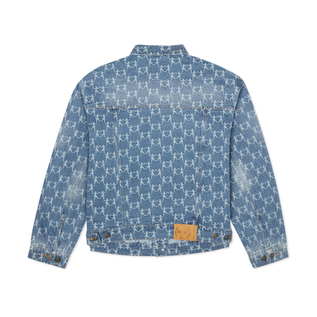 KidSuper Studios Jaquard Dancing Ladies Denim Jacket - Blue