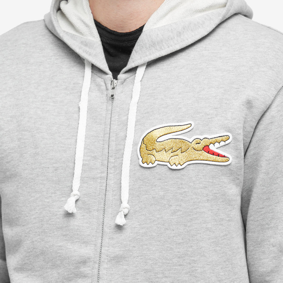 Comme des Garçons SHIRT x Lacoste Large Croc Zip Hoody - Top Grey & Gold