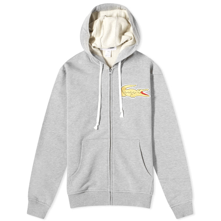 Comme des Garçons SHIRT x Lacoste Large Croc Zip Hoody - Top Grey & Gold