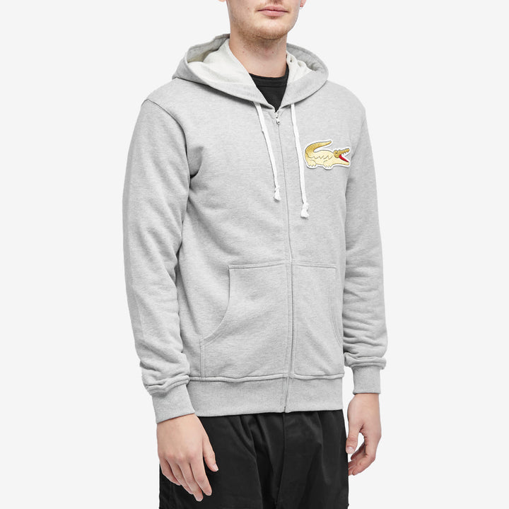Comme des Garçons SHIRT x Lacoste Large Croc Zip Hoody - Top Grey & Gold